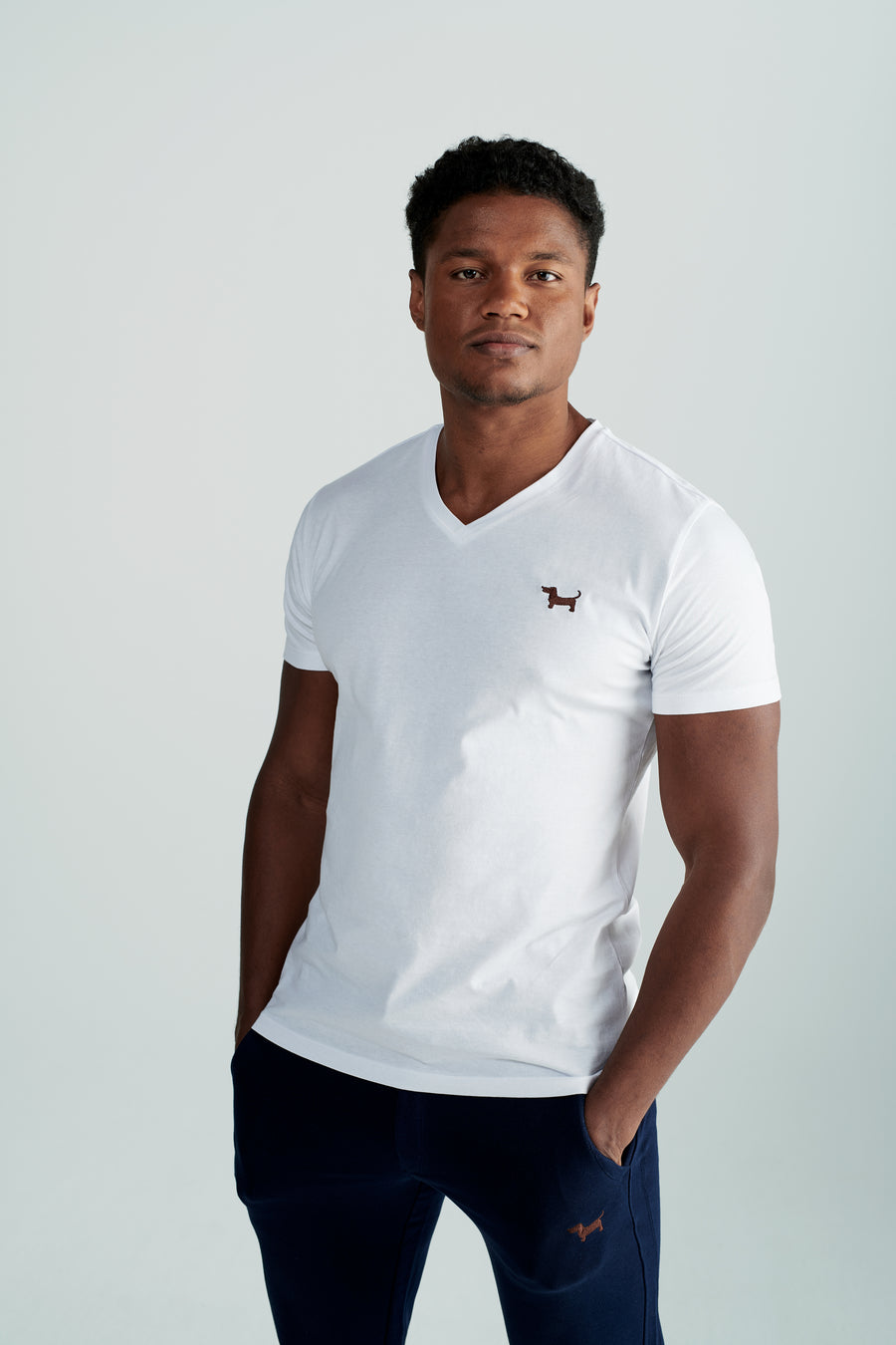 Nachhaltiges Herren-V-Shirt "Hugo" in Weiß